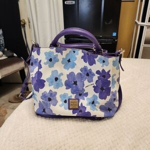 Dooney & Bourke White and Purple Floral Crossbody Bag